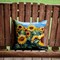 Edge Collections - 14" X 14" - Multicolor - Pillow Throw Watercolor Sunflowers in - 1 Piece